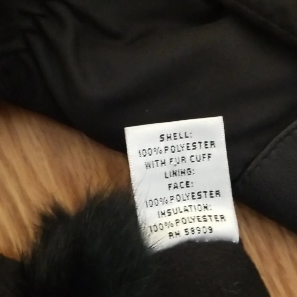 Preston of York gloves‎ black with fur med